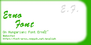 erno font business card